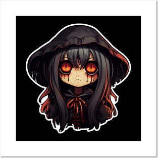 Anime girl witch black tears Posters and Art